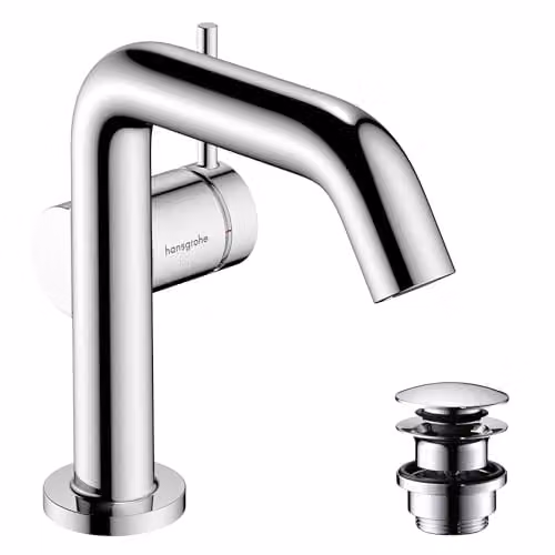 Grifo monomando para lavabo Hansgrohe Tecturis S Fine en cromo con vaciador Push-Open y tecnología de ahorro de agua EcoSmart+