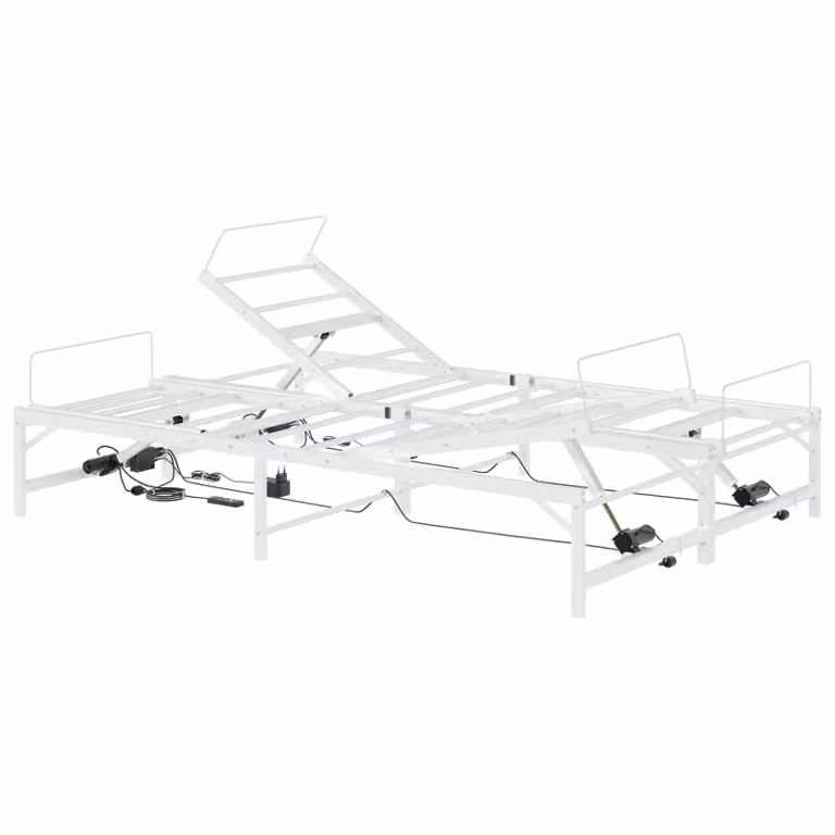 Estructura de cama eléctrica ajustable vidaXL en metal blanco An/P: 140 x 200 cm