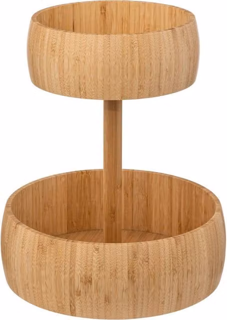 Cesta de fruta de bambú de 2 niveles 5 five simply smart color beige y marrón