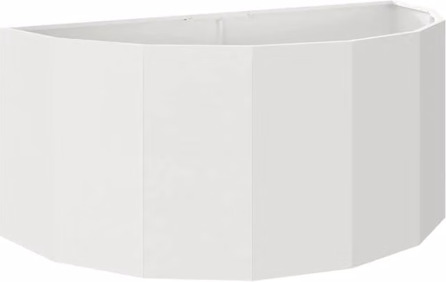 Jardinera semicircular moderna HELLOSHOP26 de acero en color blanco An/P/Al: 120 x 60 x 50 cm