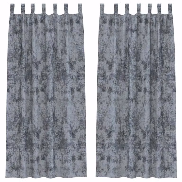 Set de 2 cortinas de terciopelo opacas vidaXL en gris plata con aislamiento térmico, An/Al: 140 x 245 cm