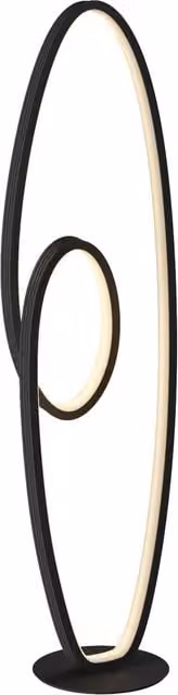 Lámpara de pie LED Bronwyn Lucande, atenuable, color negro, diseño moderno en aluminio, Altura: 121,5 cm