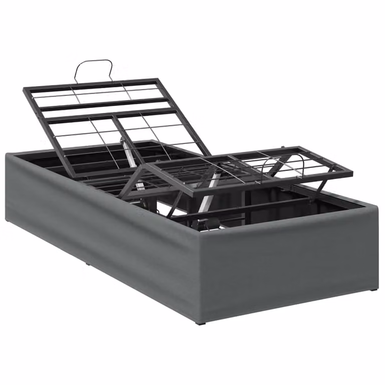 Estructura de cama eléctrica ajustable vidaXL en gris con marco de metal tapizado y mando con cable