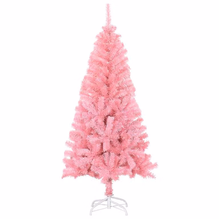 Árbol de Navidad artificial rosa vidaXL con soporte de metal y PVC, Altura: 120 cm