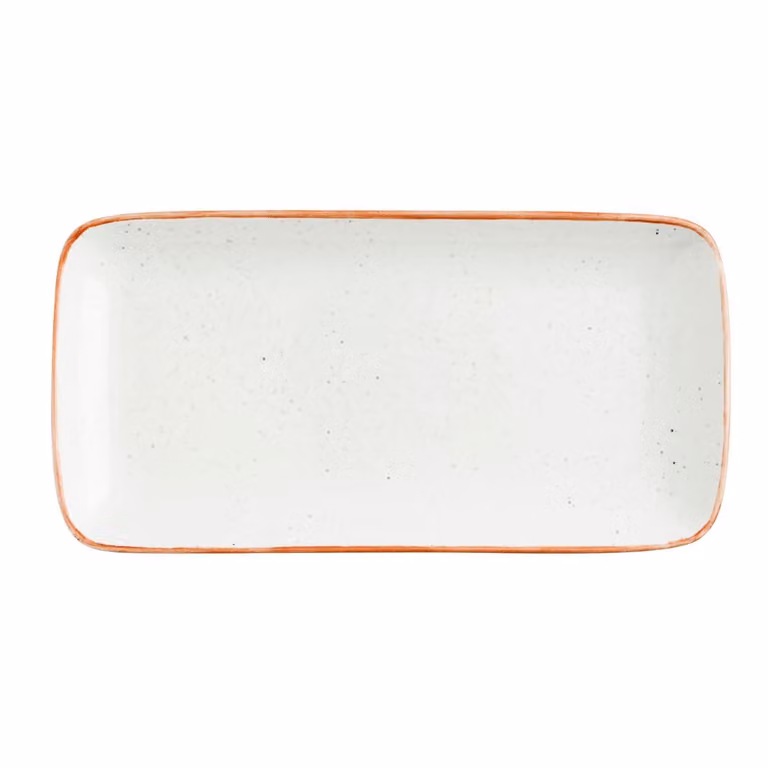 Fuente rectangular de porcelana Ariane en color beige para profesionales, An/P: 28 x 14 cm