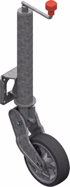 Rueda de apoyo giratoria Al-ko de acero galvanizado con goma gris, capacidad 500 kg, diámetro 200 mm y altura 240 mm