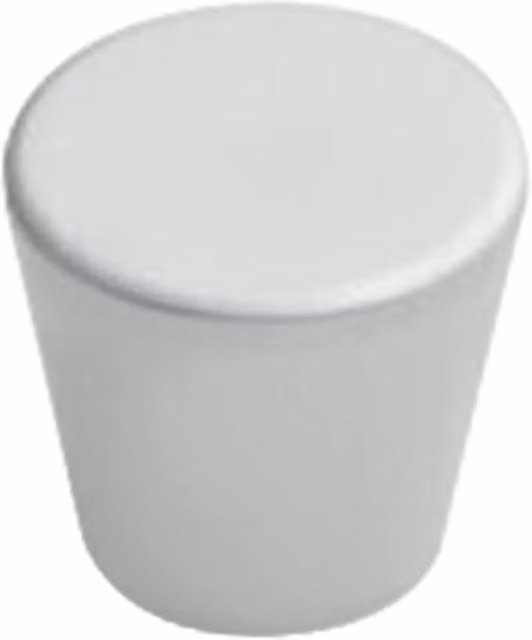Pomo Nesu de aluminio anodizado mate de 25 mm en color plata o blanco