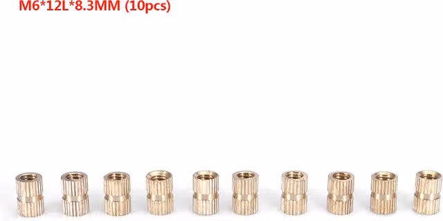 Set de 10 insertos roscados de latón Infinite M6 para conformado, color dorado