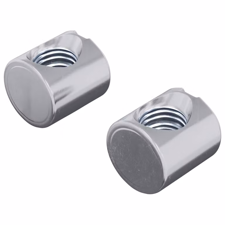 Pack de 2 tuercas de barril de acero galvanizado vidaXL en color plateado M6 x 12 mm