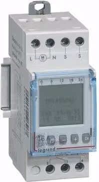 Interruptor crepuscular programable con fotocélula Legrand blanco para carril DIN