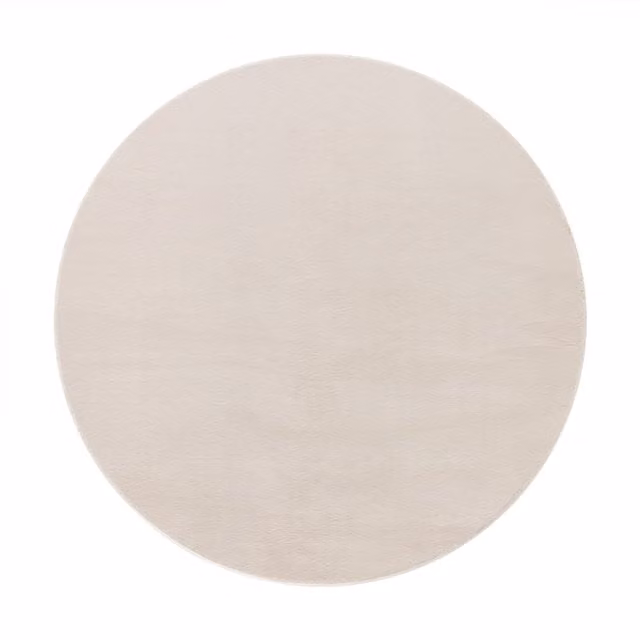 Alfombra redonda Solina color beige de 200 cm, suave y lavable para tu hogar