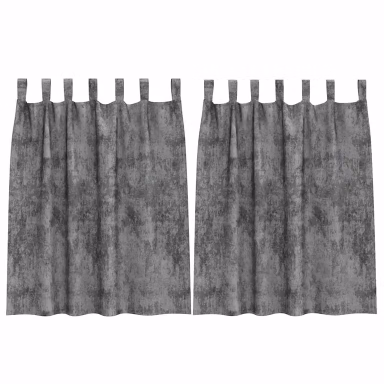 Set de 2 cortinas de terciopelo opacas vidaXL en color gris con aislamiento térmico, An/Al: 140 x 140 cm