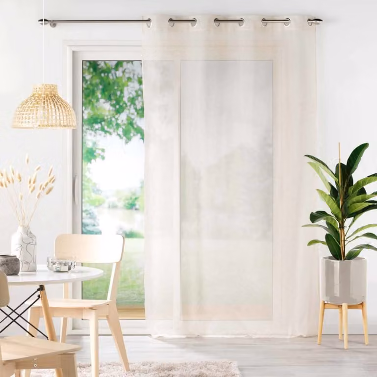 Visillo Douceur d'Intérieur Norine con Ojales Efecto Lino An/Al: 140 x 240 cm