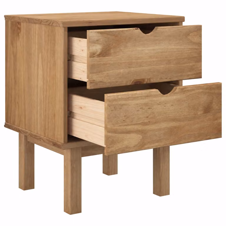 Mesita de noche OTTA vidaXL de madera maciza de pino color marrón An/P/Al: 45 x 39 x 57 cm