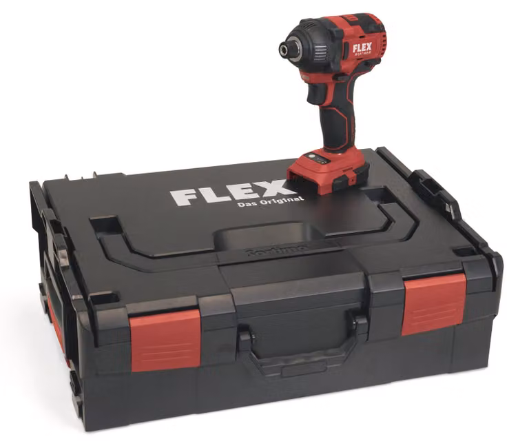 Atornillador de impacto inalámbrico Flex 18.0-EC con boquilla de 1/4" y control de velocidad en color rojo