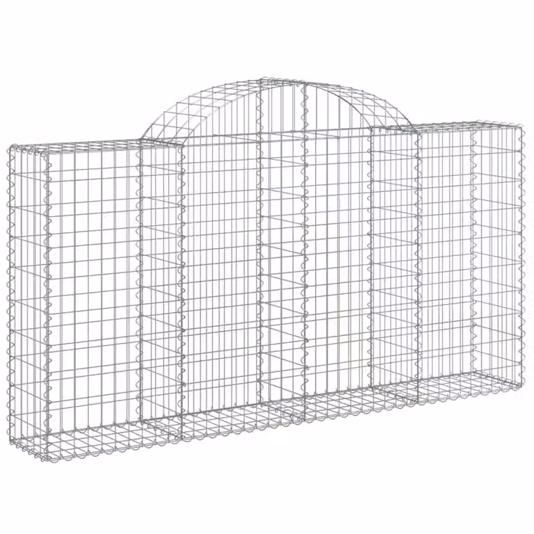 Cesta gavión Syfax en forma de arco de hierro galvanizado color plata An/P/Al: 200 x 30 x 100/120 cm