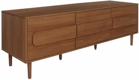 Mueble de TV vintage Sweeek con 3 puertas en color nogal y acabado madera, An/P/Al: 150 x 45 x 52 cm