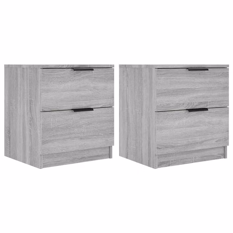 Set de 2 mesitas de noche vidaXL modernas de madera en color gris para tu dormitorio, An/P/Al: 45 x 39 x 50 cm
