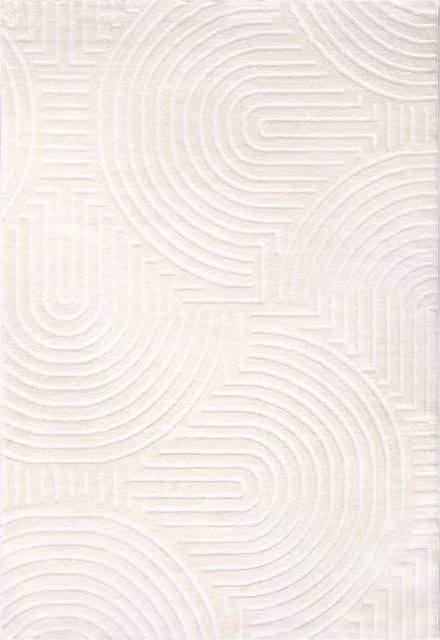 Alfombra moderna Lusenta beige de diseño geométrico An/P: 160 x 220 cm