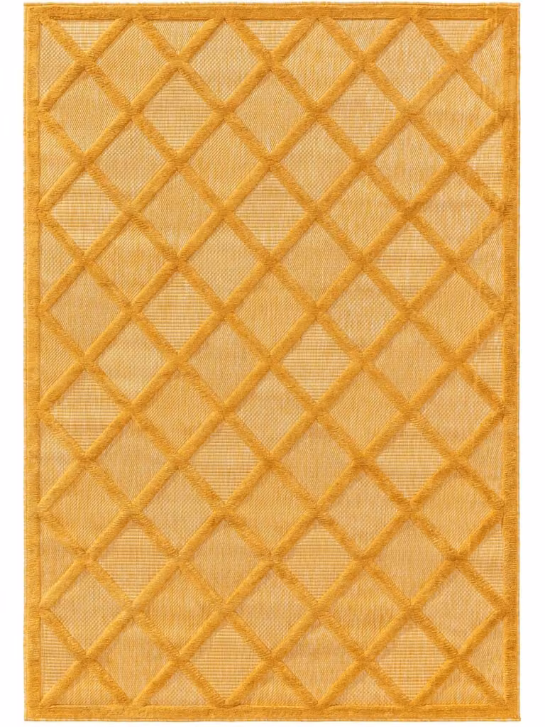 Alfombra Benuta para exterior e interior de polipropileno, color amarillo, An/P: 200 x 290 cm