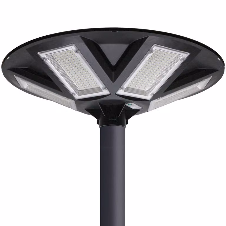 Farola LED solar Urban UFO de LEDBOX con 500W, luz blanco cálido y sensor de movimiento para jardín