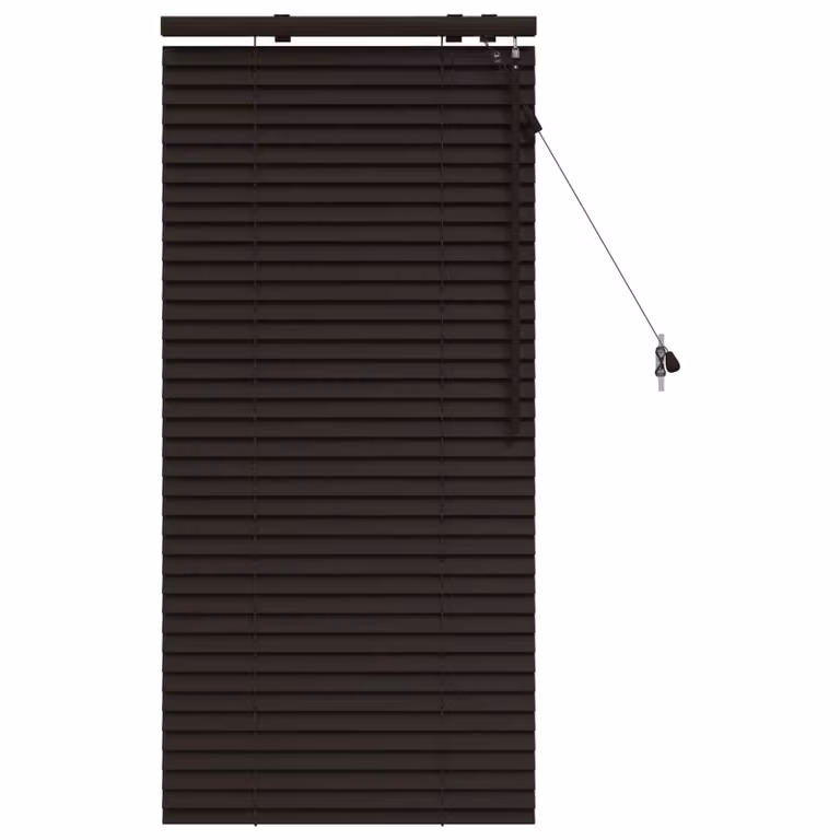 Persiana veneciana de madera vidaXL en marrón oscuro, An: 65 cm, Al: 130 cm, con lamas de 35 mm