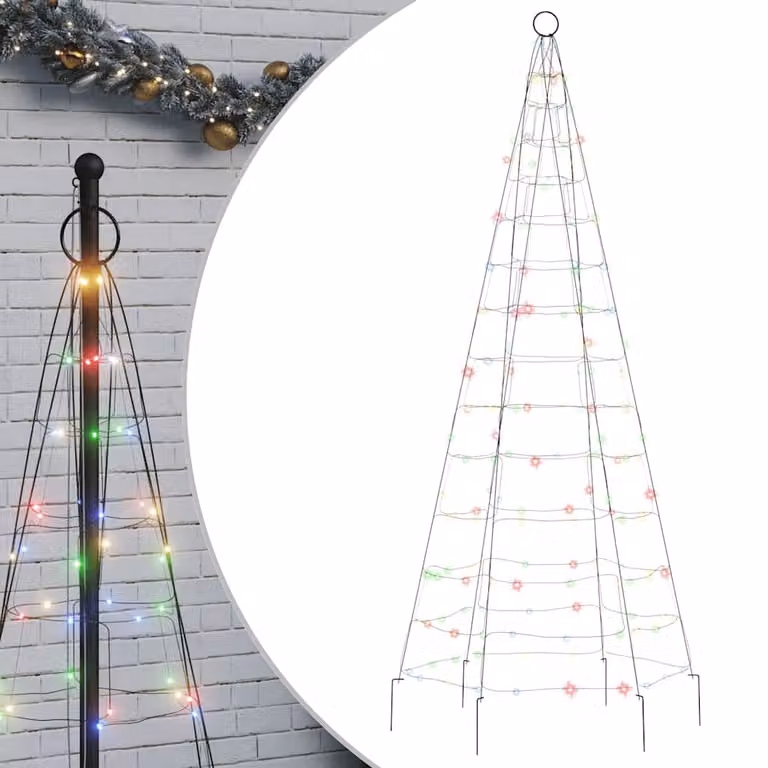 Árbol de Navidad con 200 LED de colores vidaXL de 180 cm