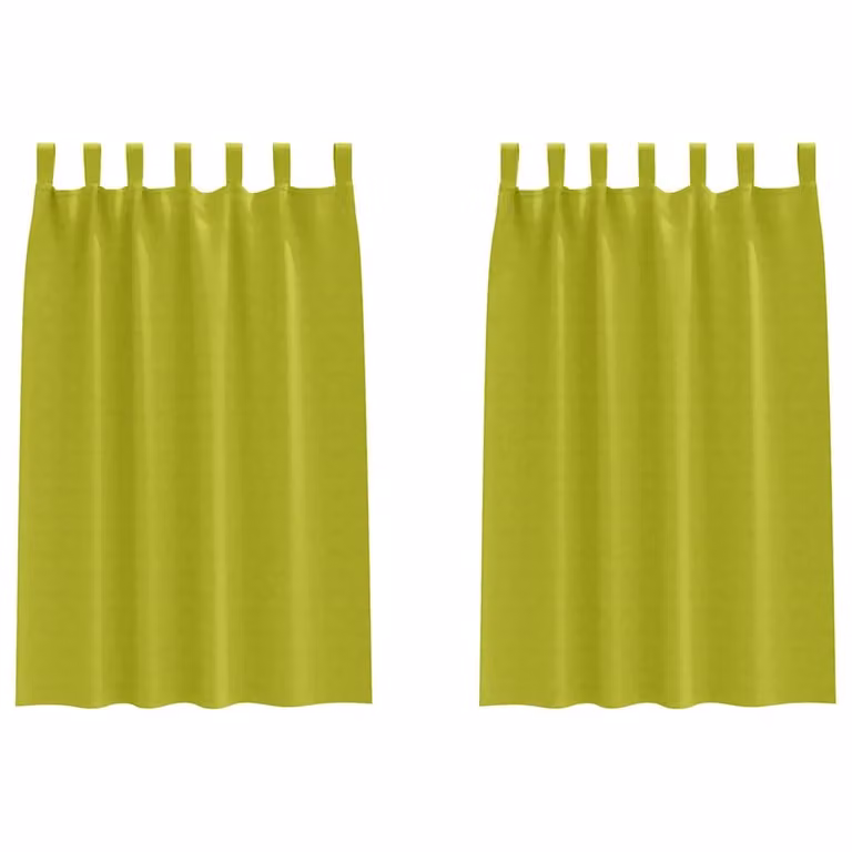 Cortinas opacas con anillas vidaXL de 2 unidades en color verde, fabricadas en poliéster, An/Al: 140 x 175 cm