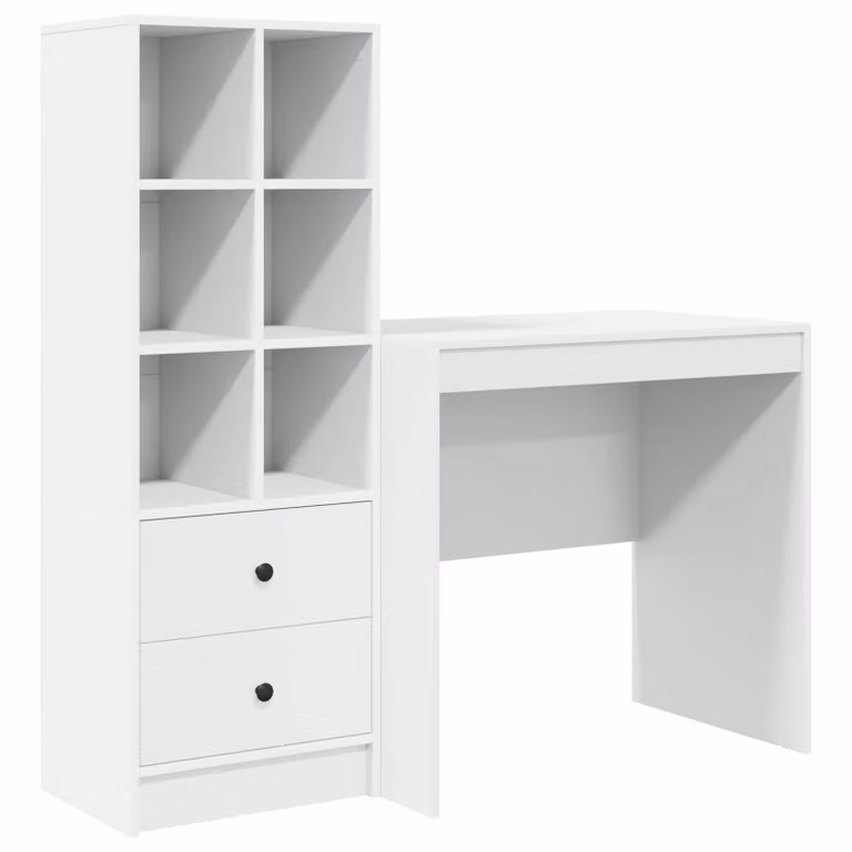 Set de 2 escritorios modernos vidaXL de madera MDF laminada para oficina en casa, An/P/Al: 125,5 x 50 x 127 cm