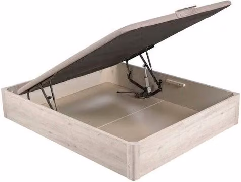 Canapé abatible eléctrico Pikolin Design de madera con tapa única y puerto de carga USB, color blanco, An/P/Al: 80 x 182 x 31 cm