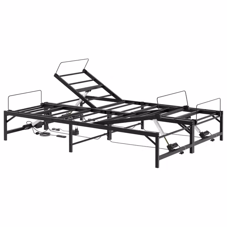 Estructura de cama eléctrica ajustable vidaXL en metal negro An/P: 140 x 190 cm