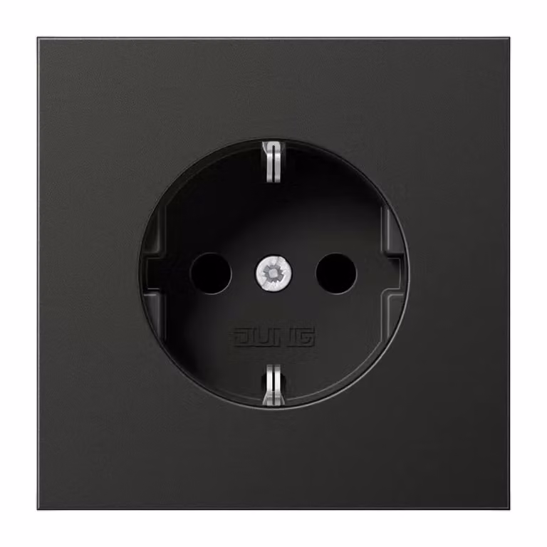 Enchufe SCHUKO AL1520NAN de Jung en color negro con montaje de tornillo