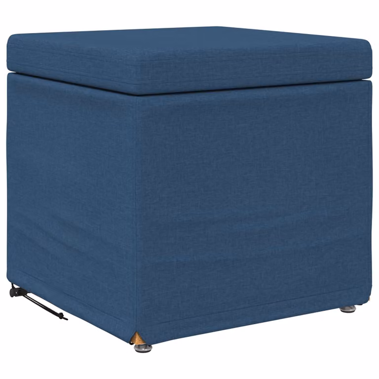 Taburete moderno vidaXL en azul de tela y madera An/P/Al: 41 x 41 x 40 cm