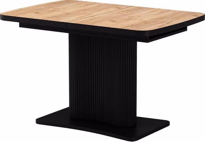 Mesa de comedor extensible Vicco Fenaro en roble y negro con sistema de hoja mariposa