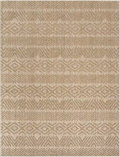 Alfombra Munico de estilo geométrico y minimalista en color beige, An/P: 200 x 280 cm