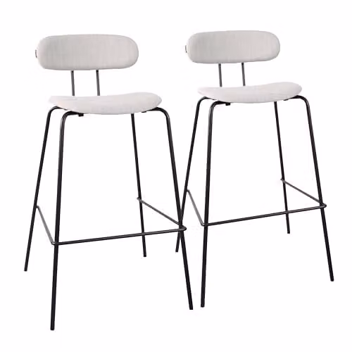 Juego de 2 sillas altas Oviala de metal y madera en color gris