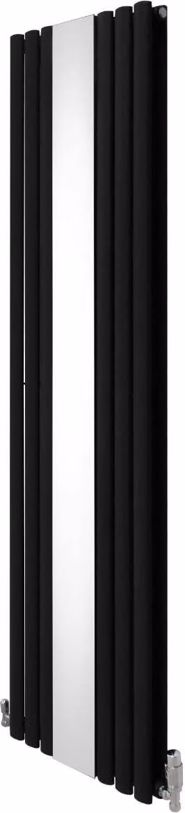 Radiador tubular ovalado de acero Monster Shop con espejo y válvulas termostáticas cromadas, An/Al: 500 x 1800 mm