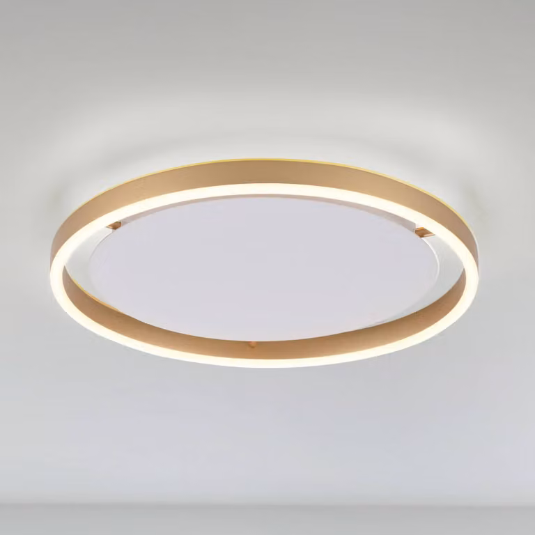 Lámpara de techo LED Ritus de JUST LIGHT. GmbH, diseño moderno en aluminio, atenuable, color bronce y latón viejo para salón o comedor