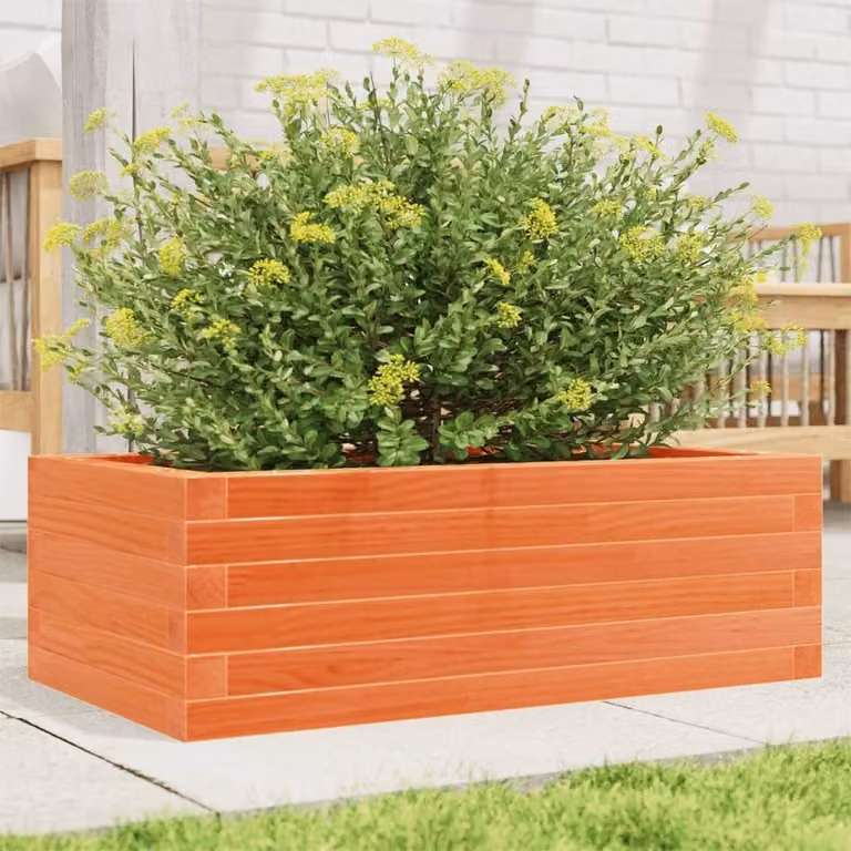 Jardinera de madera Maison Exclusive, color marrón y naranja, An/P/Al: 70 x 40 x 23 cm