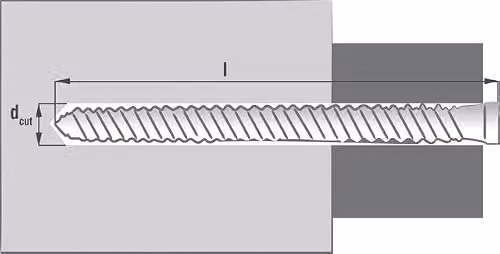 Caja de 50 tornillos de fijación directa Scell-it RX 7,5 x 180 mm con cabeza redonda fina y casquillo hexagonal de acero galvanizado