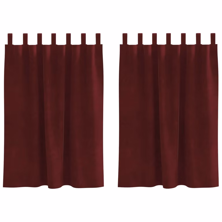 Set de 2 cortinas blackout de terciopelo vidaXL en color rojo, An/Al: 140 x 140 cm