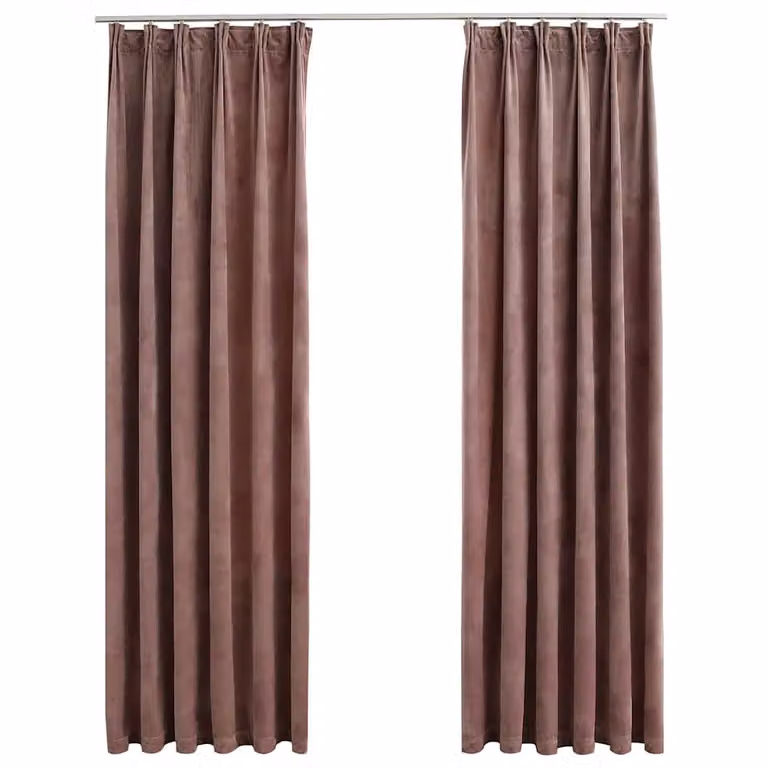 Set de 2 cortinas opacas de tercivelo vidaXL en color rosa viejo, An/Al: 140 x 225 cm
