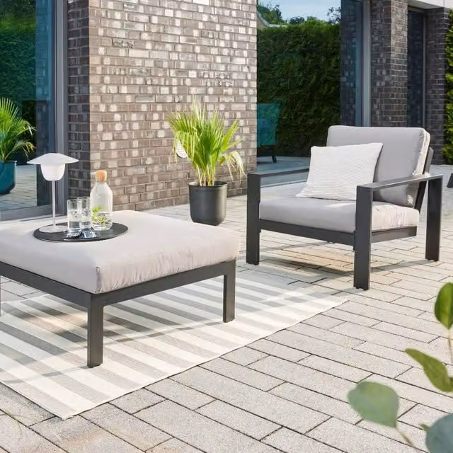 Salón de jardín de aluminio Home Deluxe RIO S en color antracita mate