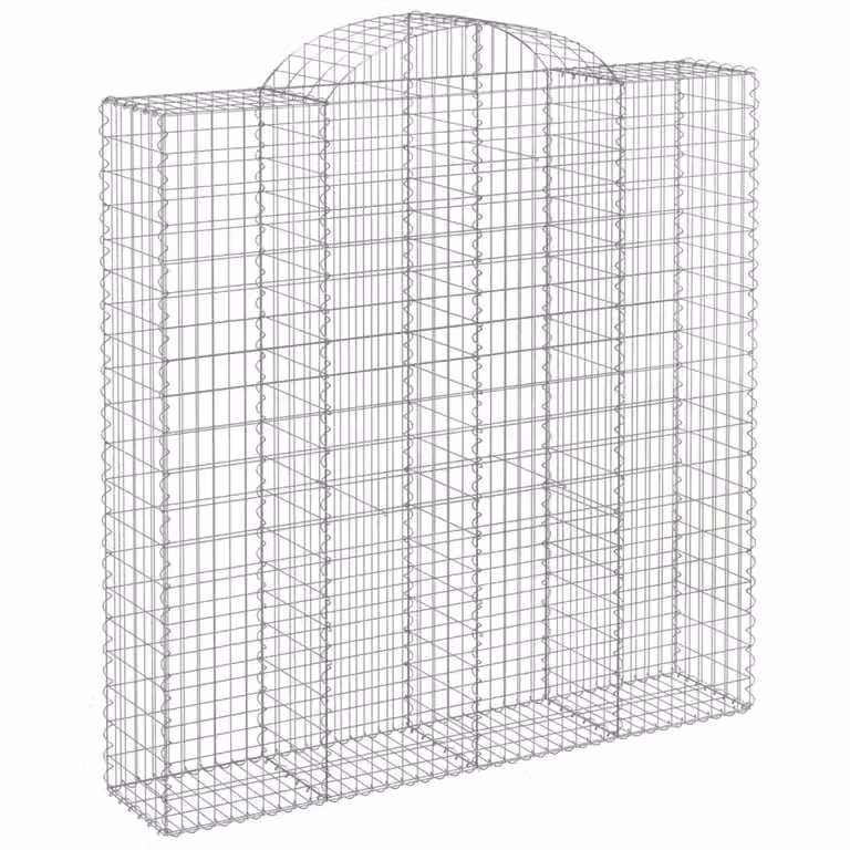 Cesta gaviones Syfax en forma de arco de hierro galvanizado color plata An/P/Al: 200 x 50 x 200/220 cm