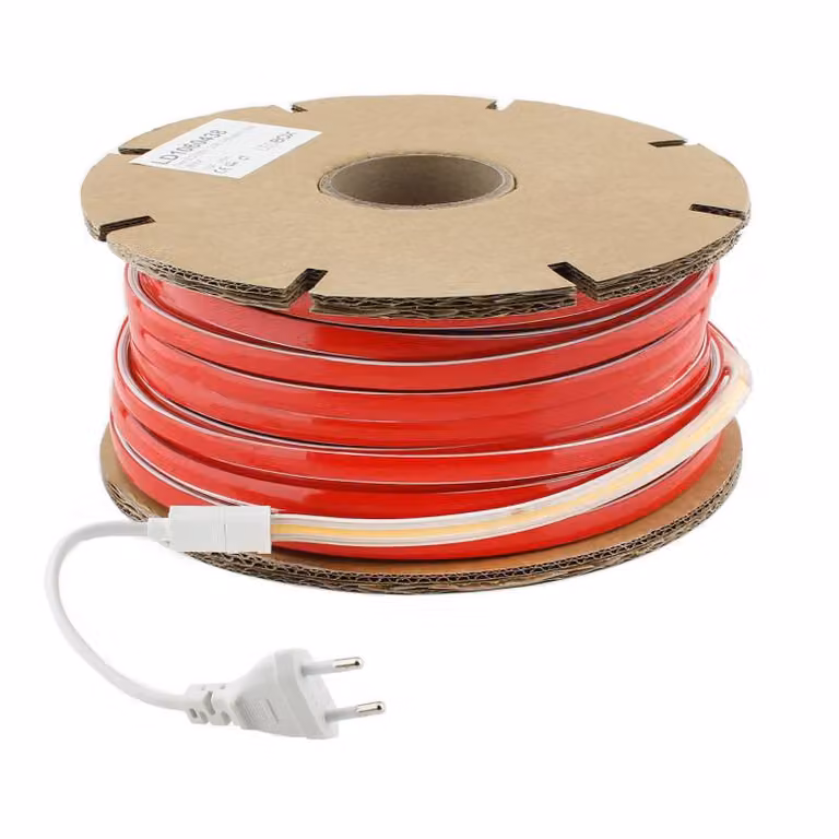 Tira LED COB LEDBOX Blanco Frío, 220V, 240 LED/m, 10W/m, Triac Regulable, Corte cada 10 cm, Carrete de 50 Metros
