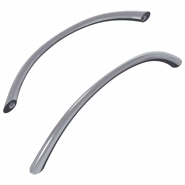 Set de 2 barras de acero inoxidable pulido plateado vidaXL, An/P/Al: 10,7 x 2,3 x 0,36 cm