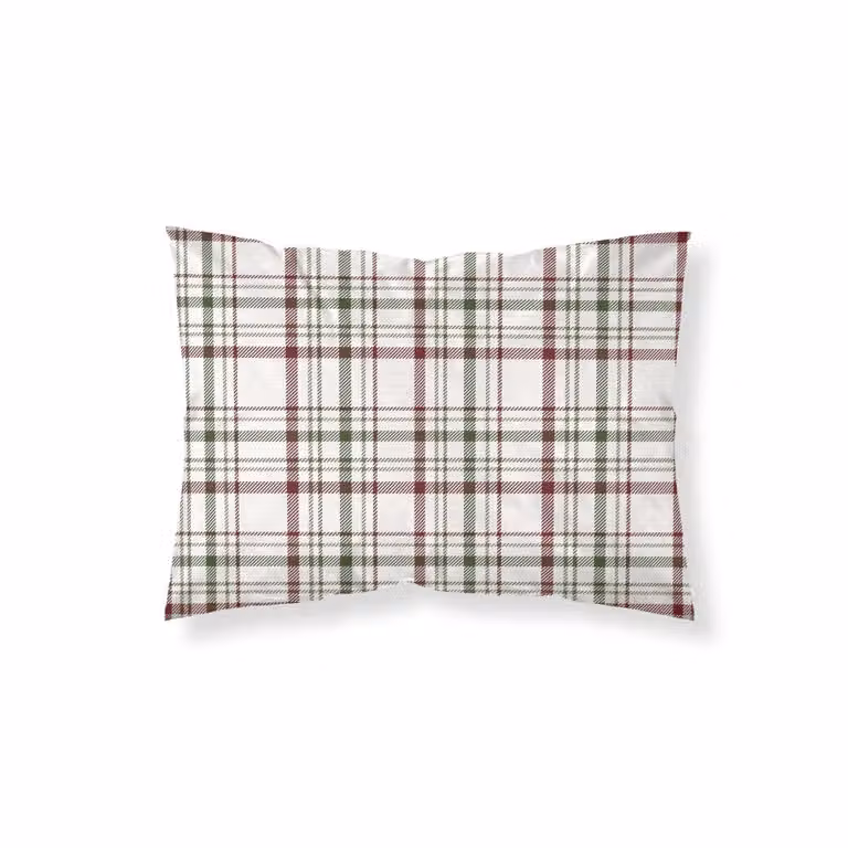 Funda de almohada Muare Home multicolor con diseño de cuadros navideños de 100% poliéster, 80x80 cm