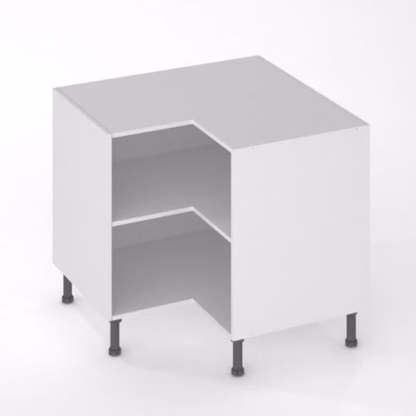 Mueble rinconero bajo de cocina Alvic en color blanco mate con estantes internos An/P/Al: 70 x 70 x 93 cm