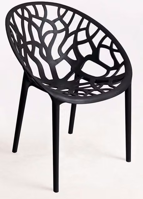 Silla nido Regalos Miguel de estilo escandinavo en color negro apilable para jardín o de oficina