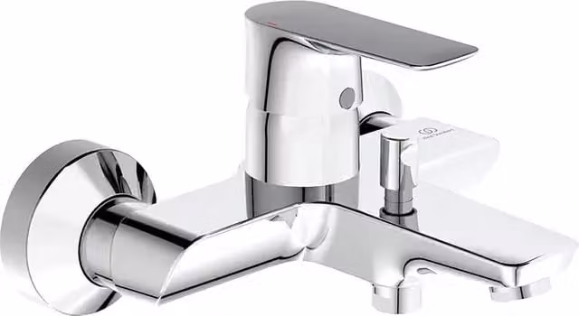 Grifo monomando de bañera Connect Air de Ideal Standard en cromo brillante con caño giratorio y Profundidad: 17,4 cm
